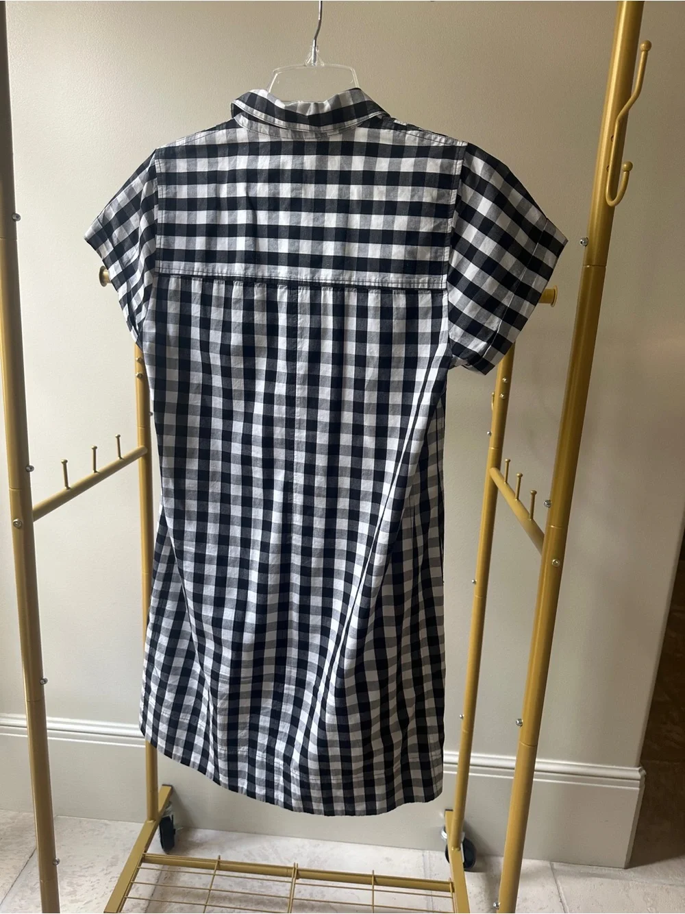J. Crew Black and White Gingham Midi Shirt Dress - Picture 2 of 10